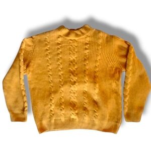 Pre-loved Cocovive Yellow Chunky Cable Knit Sweater, Size Medium
